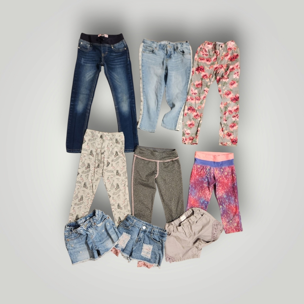 Girls all season bundle lot shorts pants jeans leggings capris size 6 7 - Picture 8 of 13